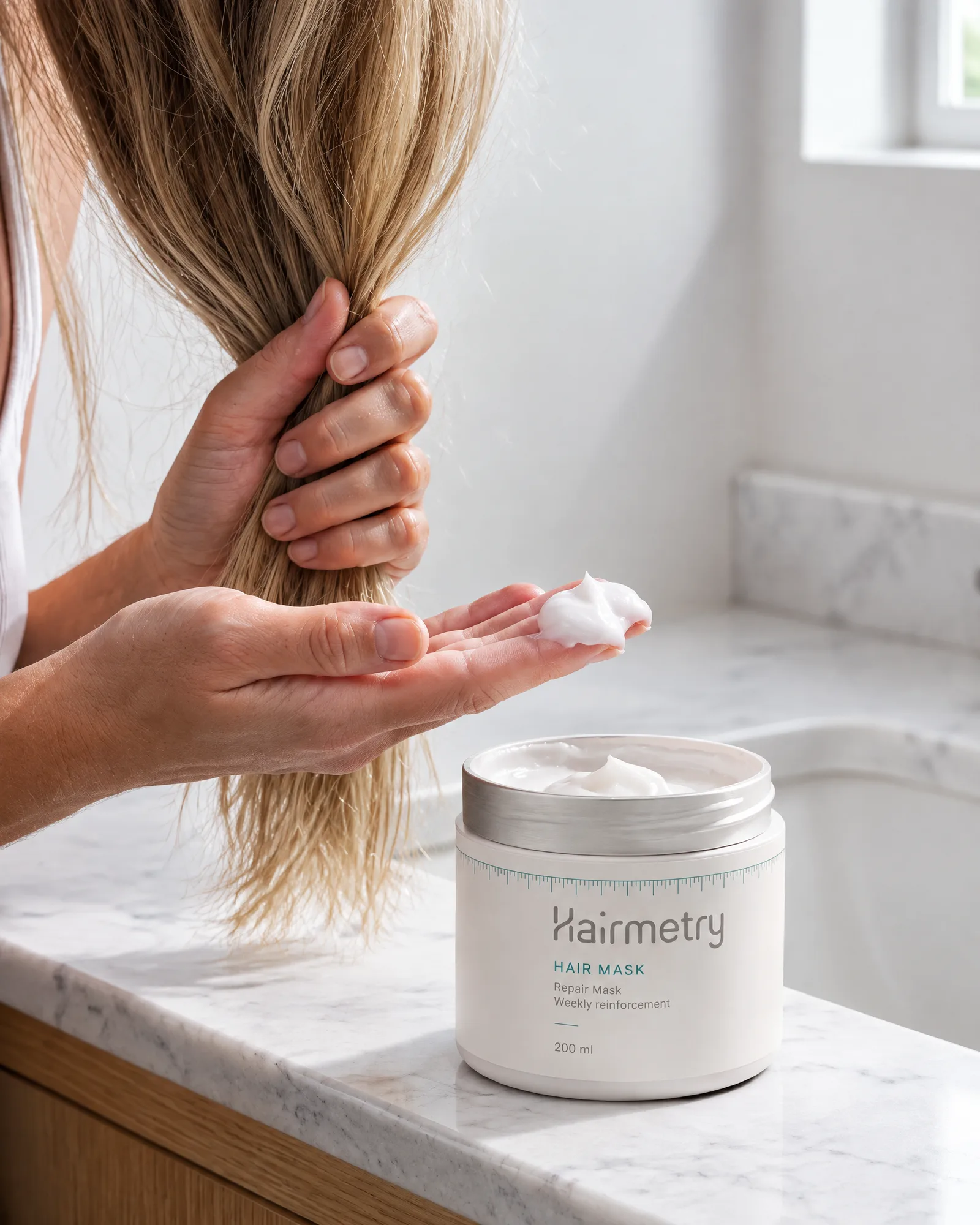 Maschera riparatrice in use